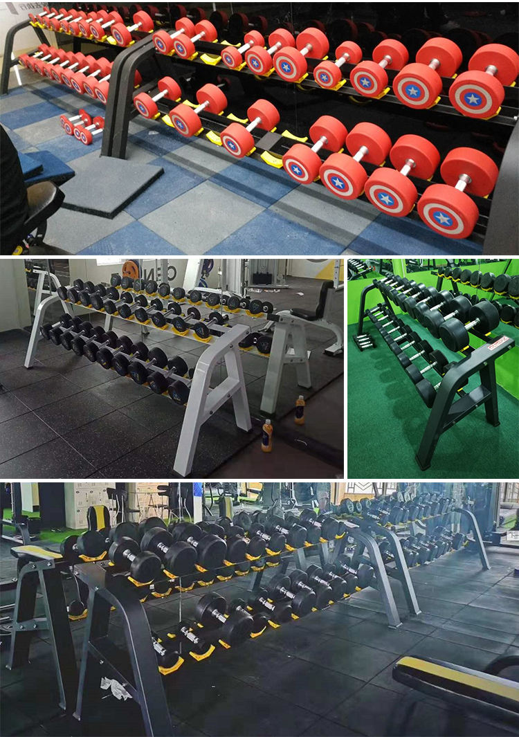 ดัมเบลยางพร้อมชั้นวาง 10 คู่ Commercial 2.5-25kg