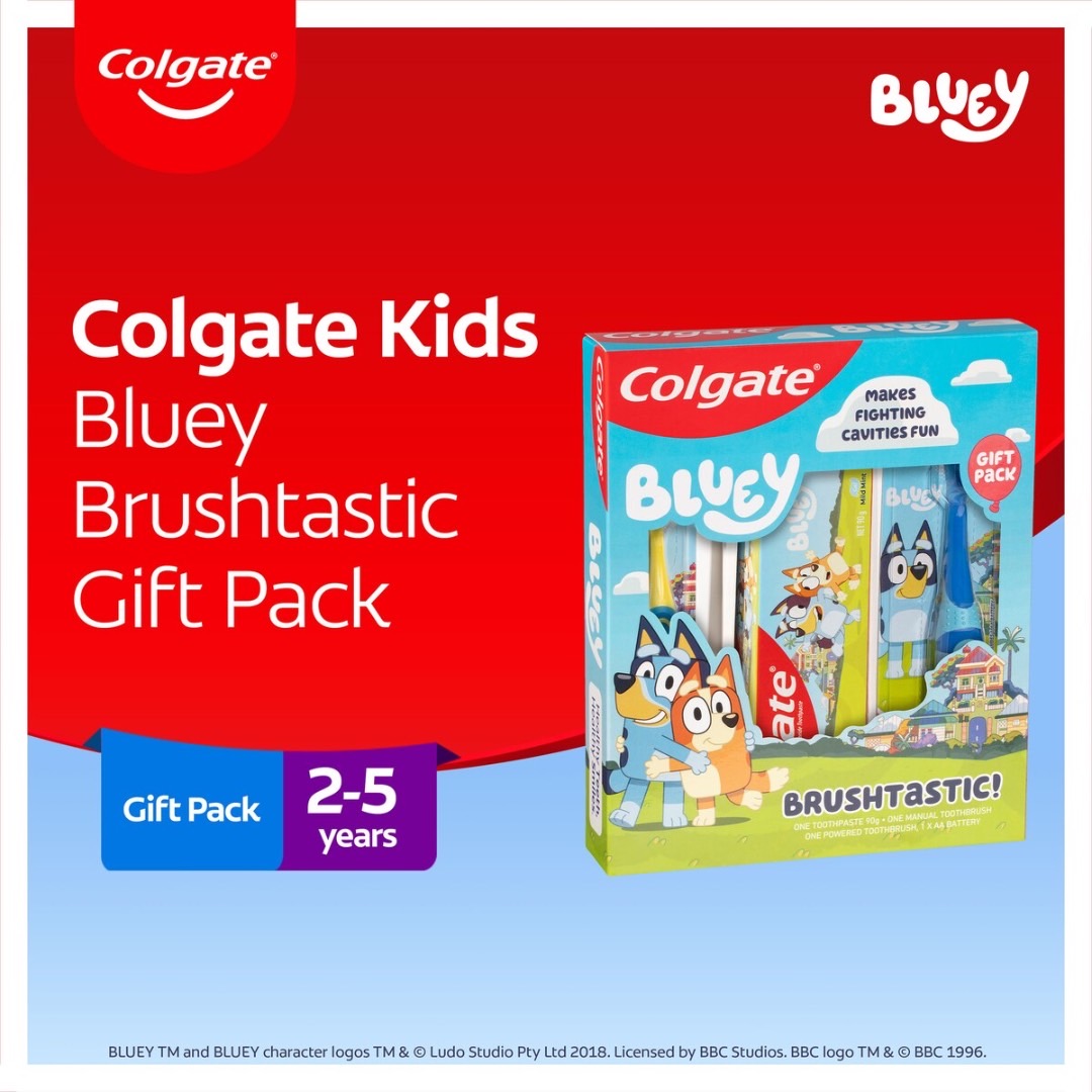 นำเข้า 🇺🇸 🪥 Colgate Kids Toothbrush Set – เซทแปรงสีฟันลาย Bluey สุดน่ารัก! 🪥 ราคา 990 บาท
