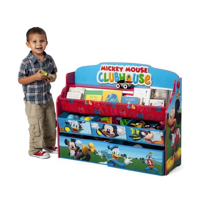 Delta Children Disney Mickey Mouse Deluxe Book & Toy Organizer (แบบใหม่ล่าสุด) ชั้นเก็บของ ชั้นวางหนังสือ ไซส์ใหญ่