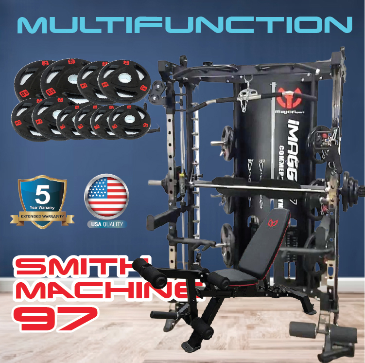 Smith Machine IMAGG 97 + ม้านั่ง819A + แผ่นน้ำหนัก50kg, สมิทแมชชีน