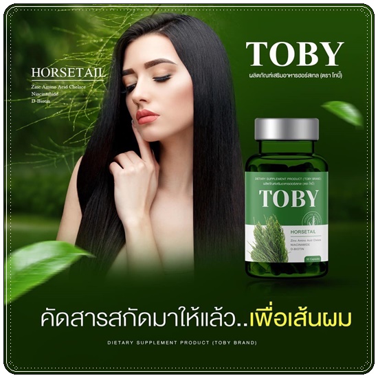 วิตามินลดผมร่วง เร่งผมยาว โทบี้ TOBY Horsetail