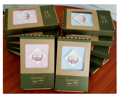 Bambio ผ้าขนหนูใยไผ่รับไหว้ผืนเล็ก(บรรจุกล่อง)