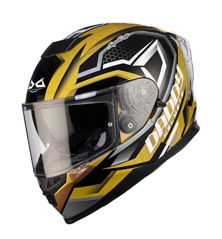 หมวกกันน็อค DADDY รุ่น GEMINI ลาย GP Gold/Black
