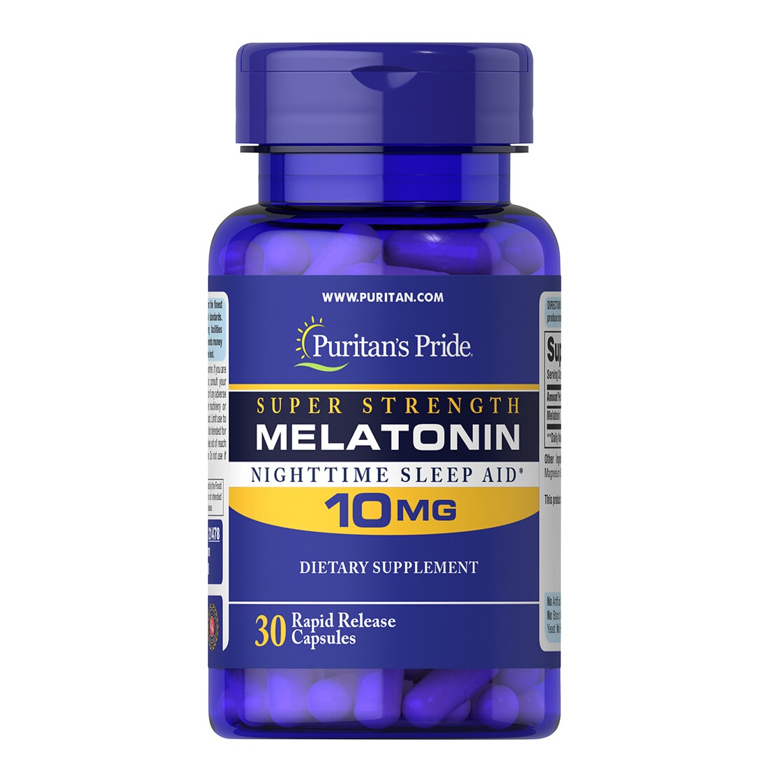 PURITAN'S PRIDE :: MELATONIN 10 mg เมลาโทนิน 10 มิลลิกรัม 30-120 แคปซูล เมลาโทนิน ผ่อนคลาย แก้ปัญหานอนไม่หลับ (เลือกขนาดด้านใน) -
