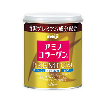 Meiji Amino Collagen Premium (เมจิ อะมิโน คอลลาเจน พรีเมี่ยม) แบบกระป๋องรูปแบบใหม่ สูตรปรับปรุงคุณภาพแบบ Premium