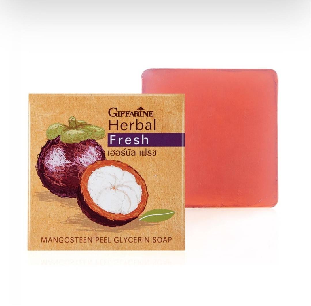 Giffarine เฮอร์บัล เฟรช สบู่กลีเซอรีน ผสมเปลือกมังคุด