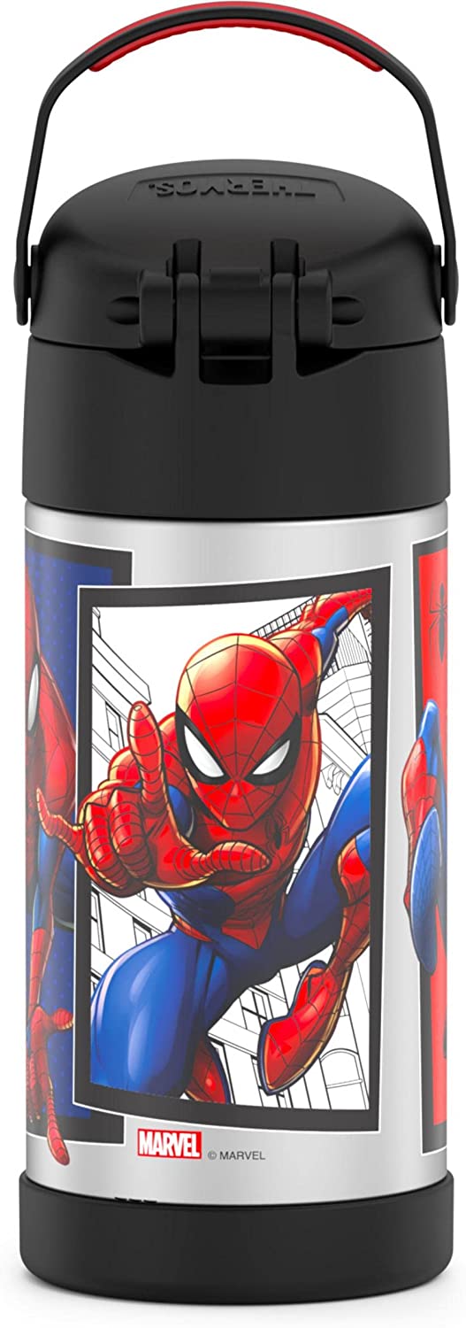 กระติกดูดน้ำแตนเลสหุ้มฉนวนสุญญากาศยี่ห้อ Thermos ของแท้ขนาด 12 ออนซ์ ลาย Spider-Man 2 ราคา 990 - บาท