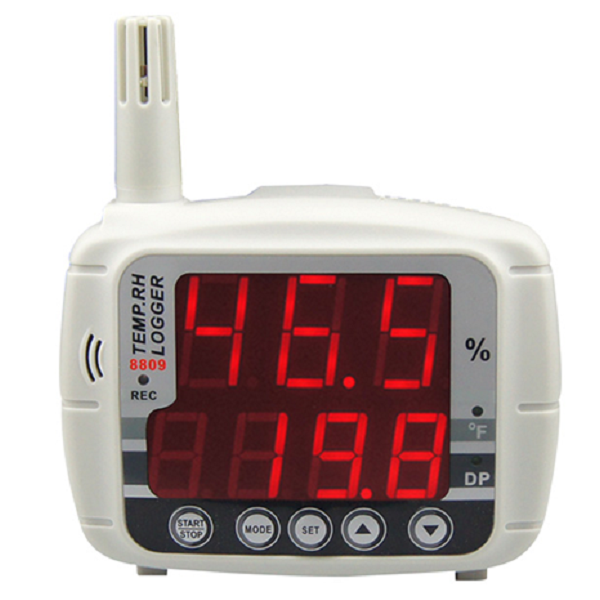 AZ Instrument รุ่นAZ-8809 Temperature and Humidity Recorder Large LCD Display Temperature Recorder Temp Humidity Datalogger,Temp.range:-20～70 ℃