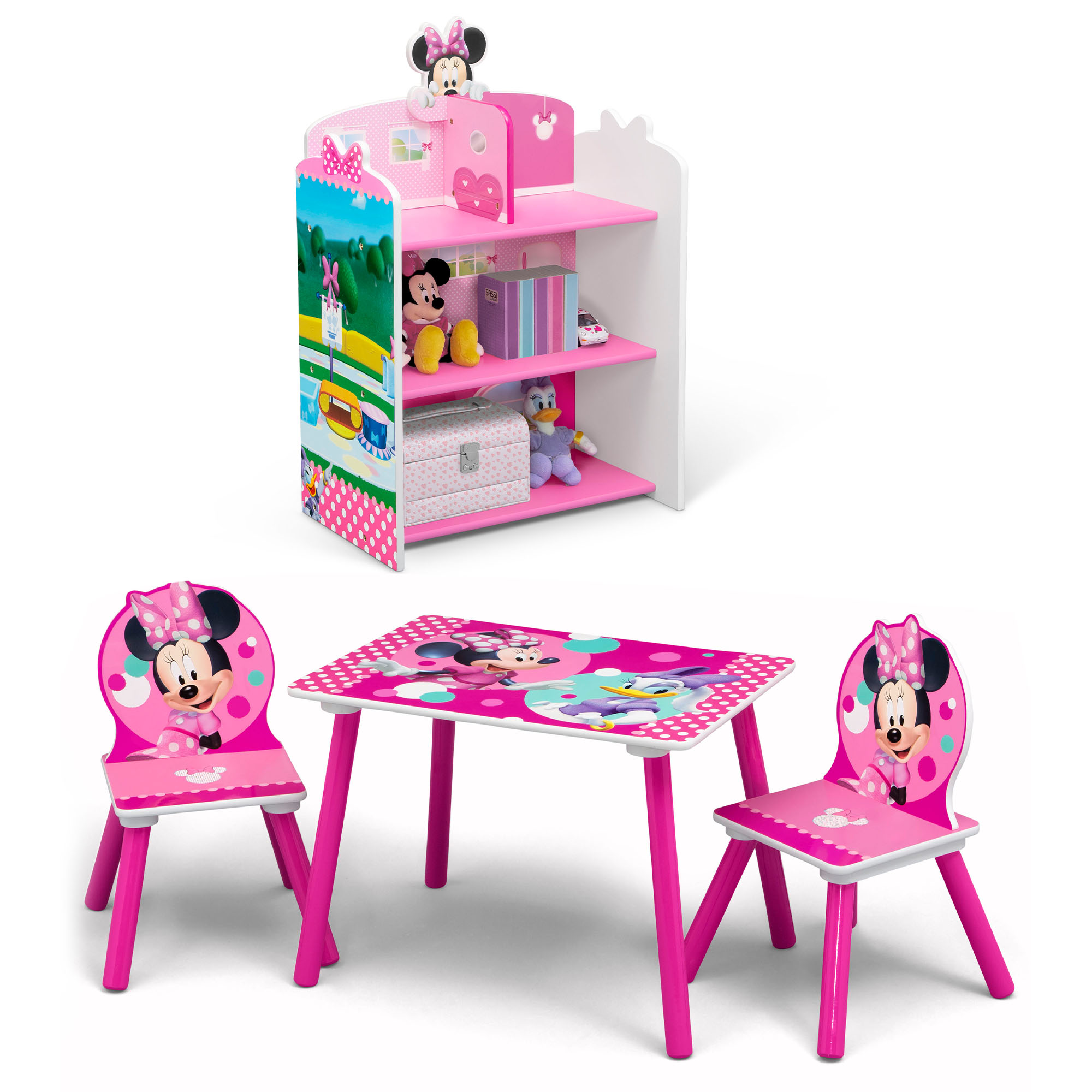 ชุดห้องเด็กลายการ์ตูนตัวโปรด Playroom Set Includes Table and 2 Chair Set and 3-Shelf Playhouse Bookcase ราคา 3,990 บาท
