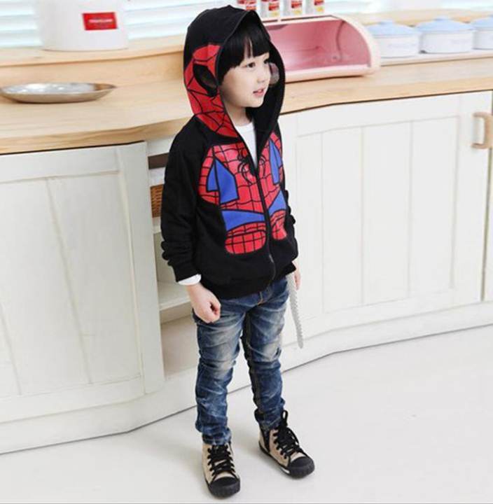 เสื้อกันหนาวสไปเดอร์แมนสีดำ