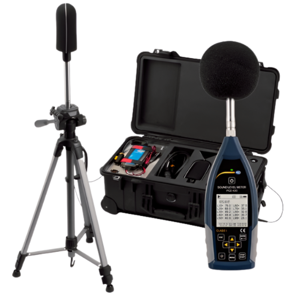 PCE Instrument รหัส PCE-430-EKIT เครื่องวัดและบันทึกค่าความดังของเสียงเดซิเบลพร้อมอุปกรณ์ครบในชุด,Sound level meter with data logging outdoor bundle,class 1