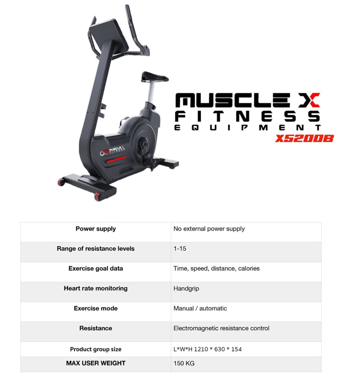 จักรยานออกกำลังกายนั่งปั่น MuscleX รุ่น A5200B