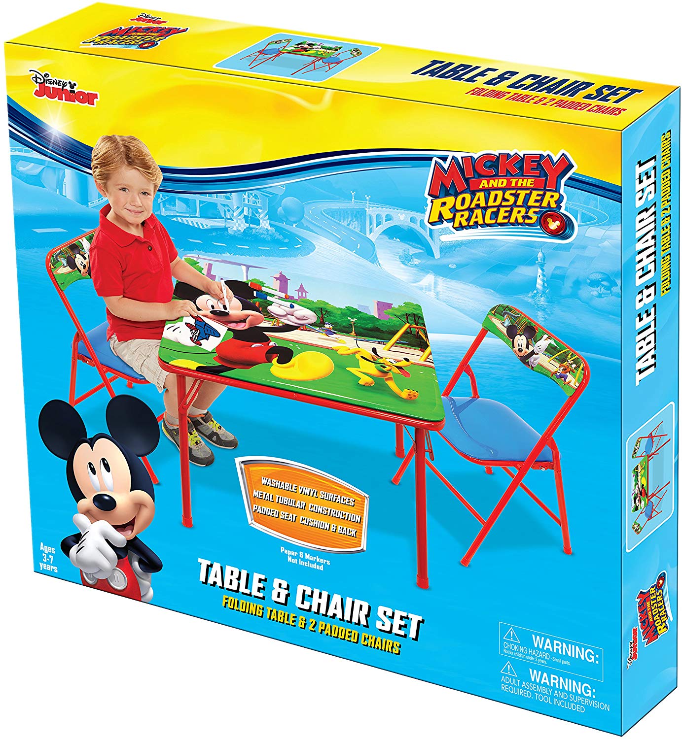 ชุดโต๊ะเขียนหนังสือและเก้าอี้ 3 ชิ้นลายมิกกี้เมาส์ Mickey mouse 3 Piece Table and Chair Set