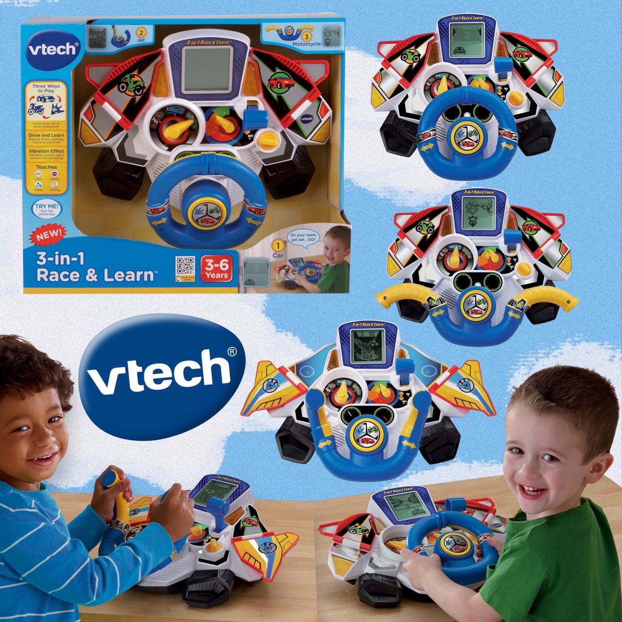 รถแข่งสอนภาษาVTech 3-in-1 Race and Learn,Blue, ราคา 2,490 บาท