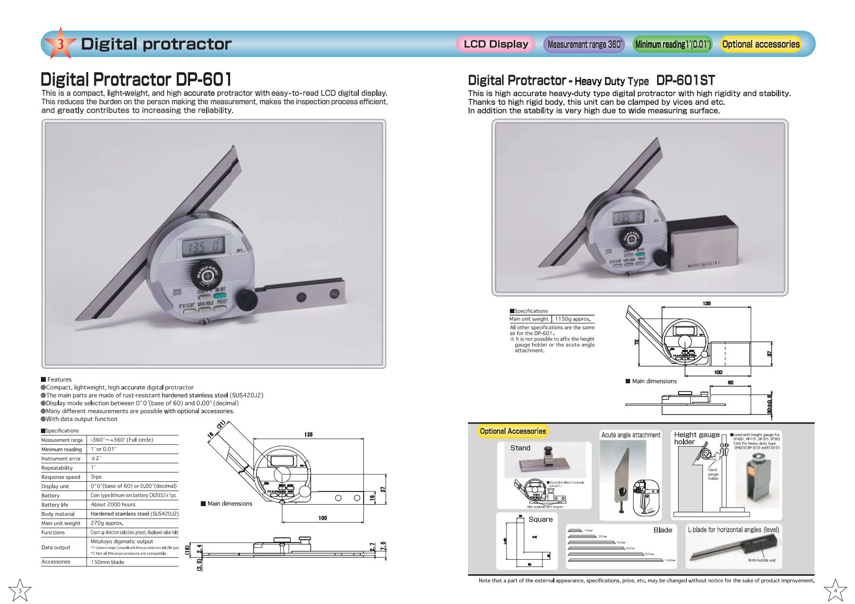 Marui Keiki รุ่นDP-601ไม้โปรแทรกเตอร์Digital Protractor DP-601