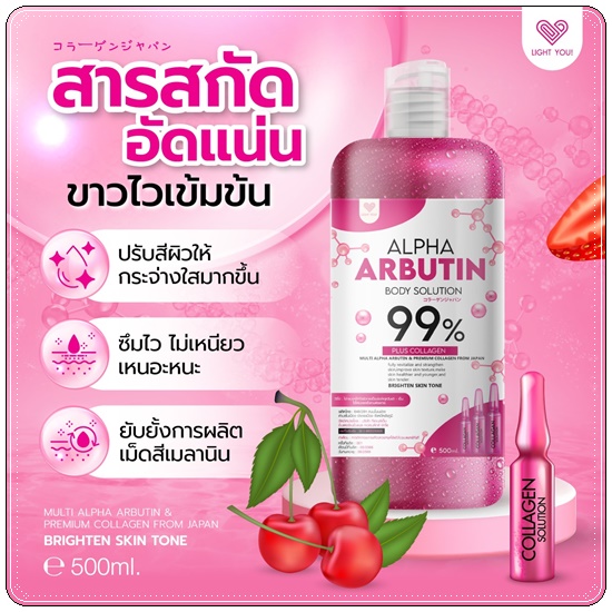 ไลท์ยู อัลฟ่าอาร์บูตินบอดี้โซลูชั่น Alpha Arbutin Body Solution