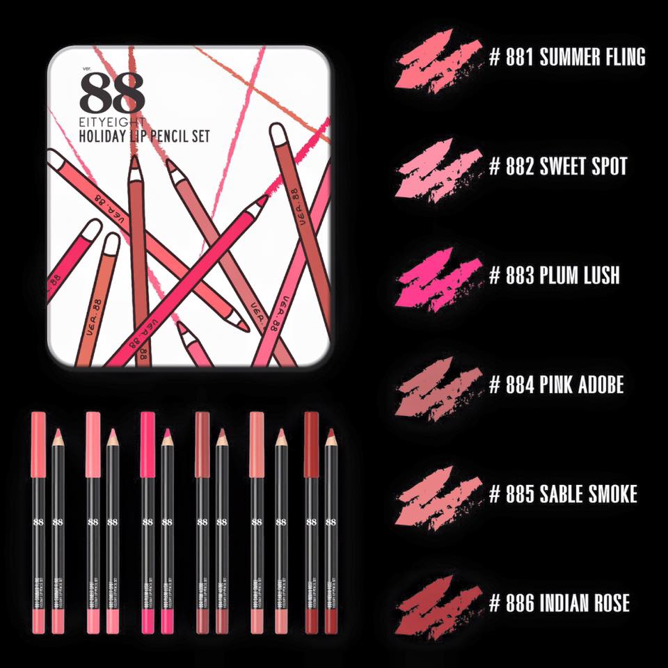 ลิปสีไม้ Ver.88 Holiday Lip Pencil Set (ลิปสีไม้ ฮอลิเดย์ ลิป เพนซิล เซท)