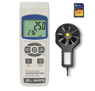 Lutron รุ่นAM-4207SDเครื่องวัดความเร็วลมแบบดิจิตอลDigital Anemometer Data Logger Vane Anemometer