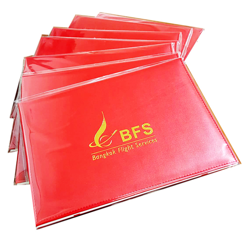 ปกประกาศหนัง PU ปั้มฟอยด์ทอง