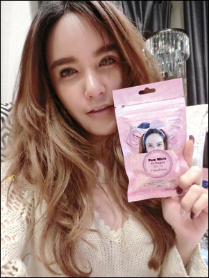 เพียวไวท์ คอลลาเจน แบบเม็ด (Pure white Collagen 100% By Fonn Fonn) แบบซอง แคปซูล โฉมใหม่ 2 ซอง ส่งฟรี EMS