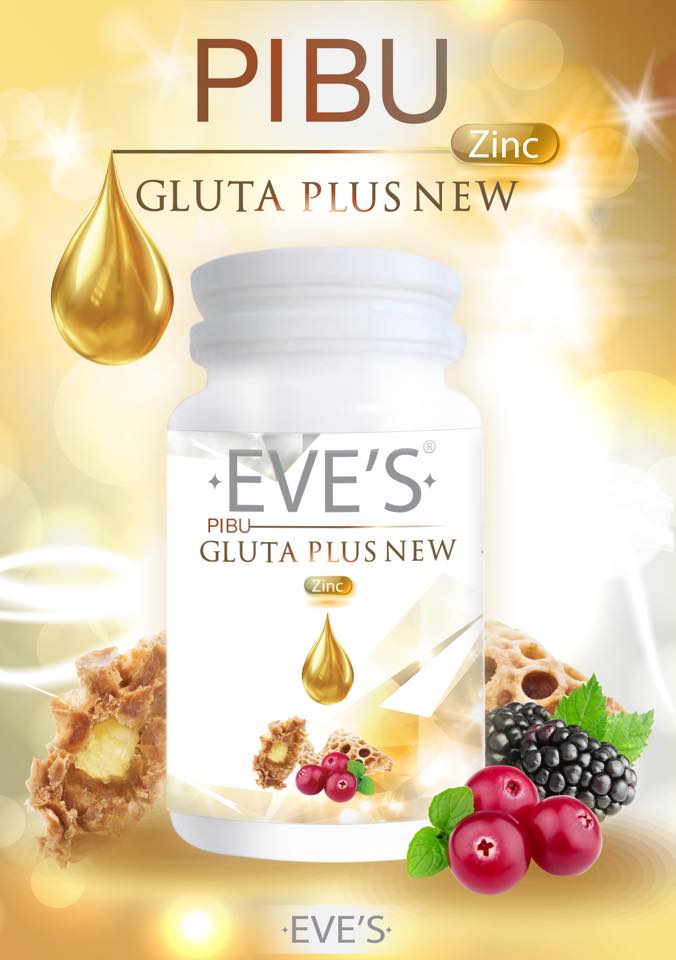 Pibu Gluta Plus New By EVE'S ผสมนมผึ้ง ลดสิว บาย อีฟ