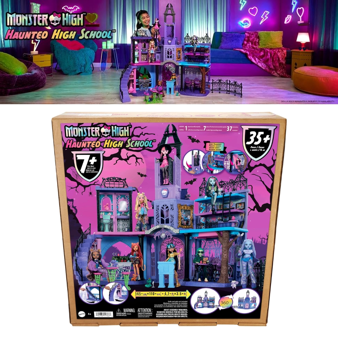 เข้า 🇺🇸 บ้าน Monster High Haunted High School ของแท้!🧛♀️🧟♀️ มาพร้อมเฟอร์นิเจอร์และอุปกรณ์เสริมกว่า 35 ชิ้น ราคา 12,900 บาท
