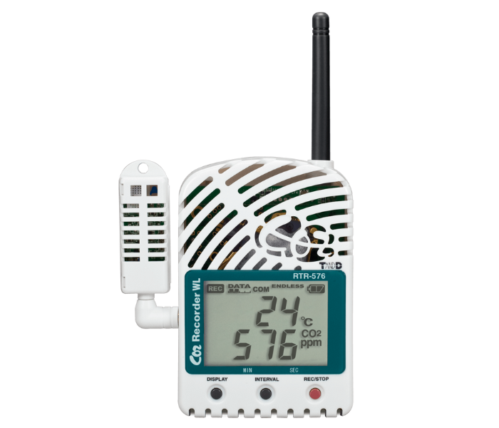 T&D รุ่นRTR-576เครื่องวัดและบันทึกข้อมูลไร้สายCO2,อุณหภูมิ,ความชื้น,Temperature,Humidity,CO2 Data Logger,Temp/Humdty.range:0～55°C,10～95%RH