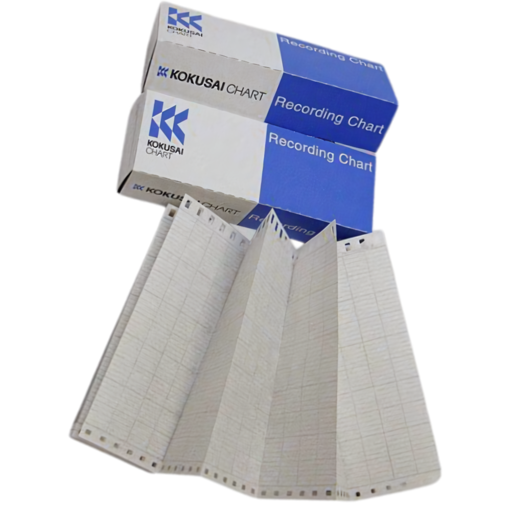 Kokusai รหัสสินค้า B9573AN-KC กระดาษบันทึก,Z-fold folding chart paper,scale:0～100/180x20mm,for Yokogawa recorders(μR180,μR1800,μR20000,μR180T,μRS1800),Packing:10pcs/box