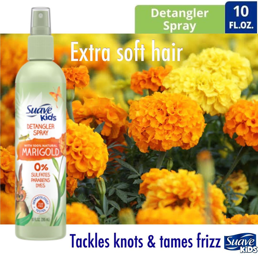 สเปรย์บำรุงผมป้องกันผมพันกัน Suave Kids Natural Marigold Detangler Spray - 10 fl oz