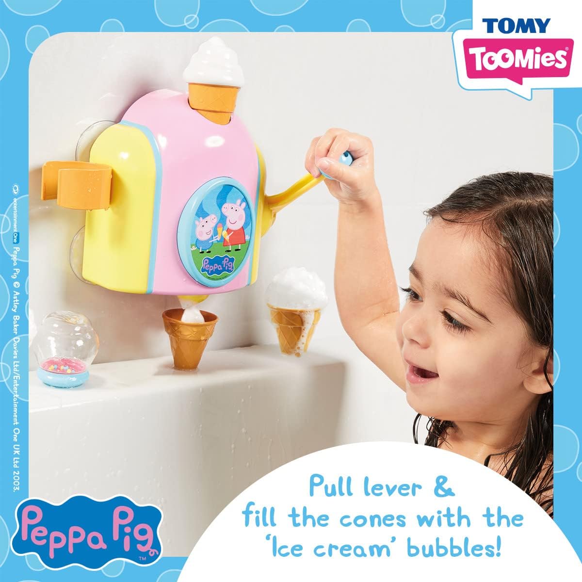 เปปป้าพิกไอศกรีมบับเบิ้ล-ของเล่นในห้องน้ำ Toomies Peppa Pig Bubble Ice Cream Maker Bath Toy 18 months+ ราคา 1,690 บาท