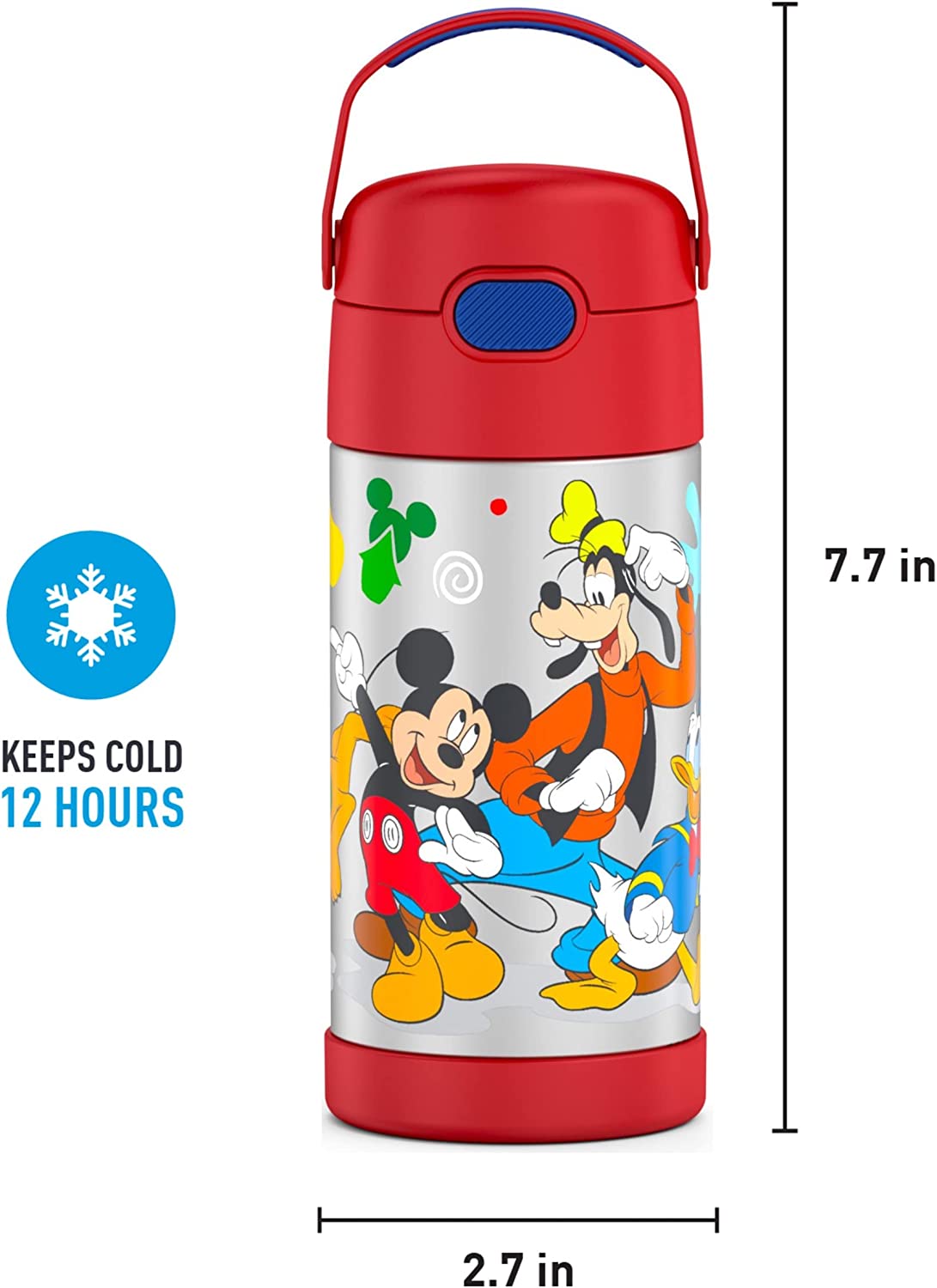 THERMOS FUNTAINER 12 Ounce Stainless Steel Vacuum Insulated Kids Straw Bottle, Mickey Mouse ราคา : 990 บาท