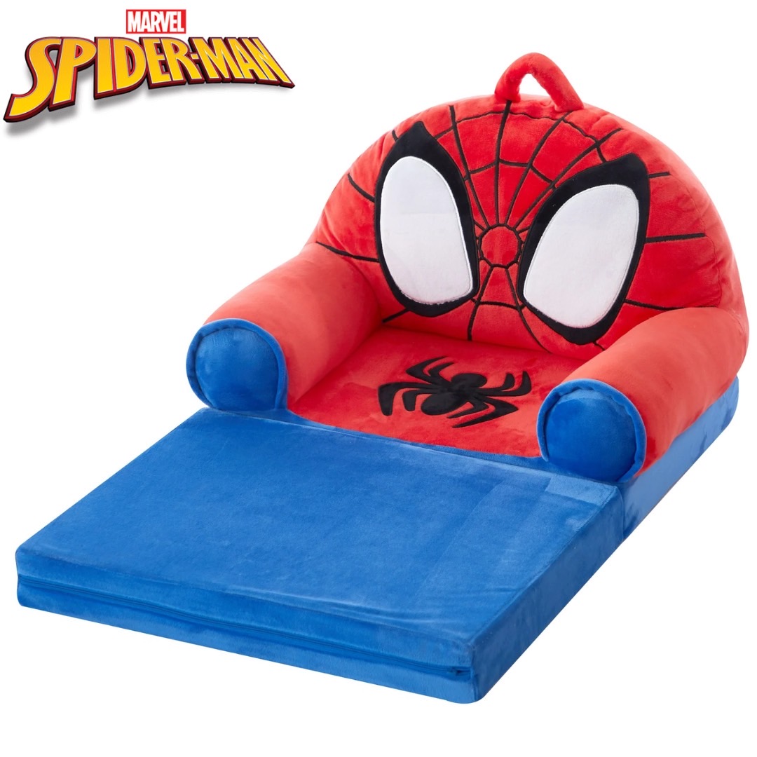 นำเข้า 🇺🇸 ✨เก้าอี้เด็ก Marvel Spidey & Friends Red & Blue Polyester 2-in-1 Flip Out Chair ขนาดประมาณ 19 นิ้ว ราคา 3,390 บาท