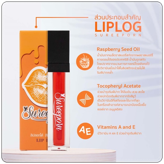 ลิปลอกสุรีย์พร Lip Log Sureeporn