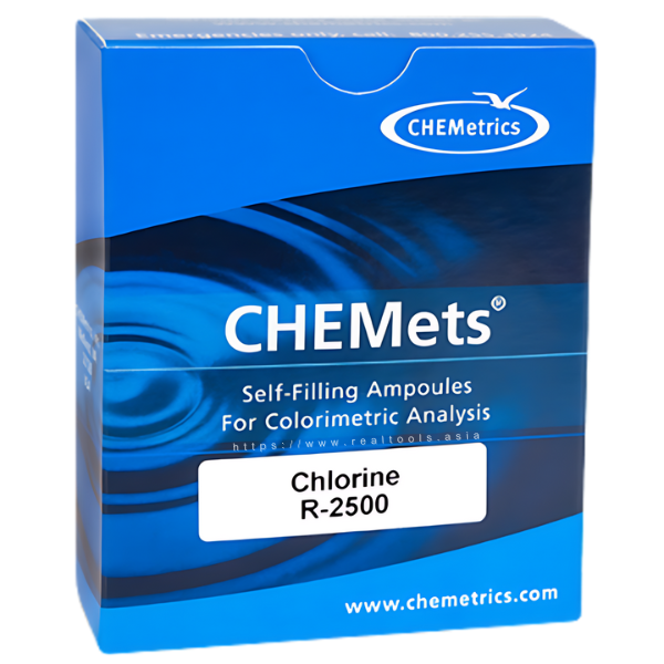 CHEMets รหัสสินค้า K-2500 ชุดทดสอบและวิเคราะห์ปริมาณคลอรีนในน้ำ,Dissolved chlorine test kit ampoules,meas.range:0～1&0～5ppm