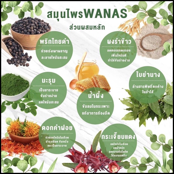 สมุนไพรดีท็อกซ์ WANAS Detox Herb (โปรส่งฟรี)
