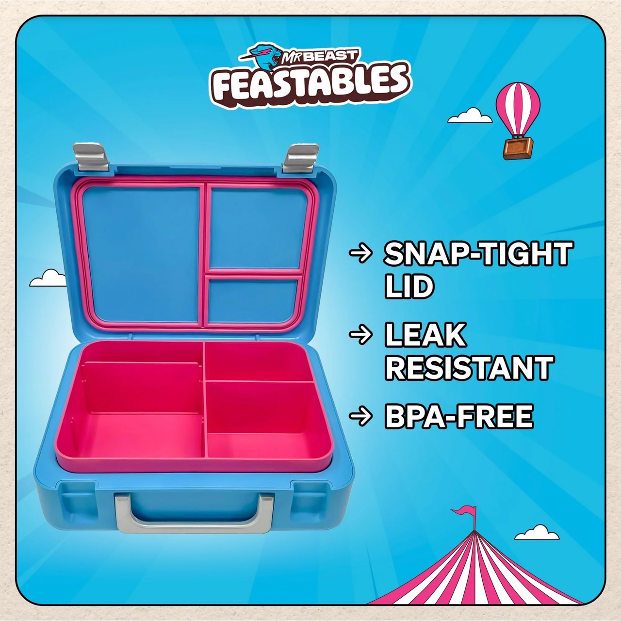 ของแท้🇺🇸📢 MrBeast Feastables กล่องอาหารกลางวันสะสมที่เจ๋งที่สุดในโลก ปลอดสาร BPA ราคา 1,500 บาท ค่าส่ง 70 บาท