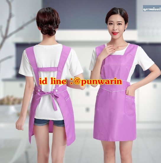 ชุดพนักงานนวดสปา ชุดพนักงานเสริมสวย เดรสผ้าป้าย สีภาพ one size S6212003 เดรสตัวนอกตัวเดียว