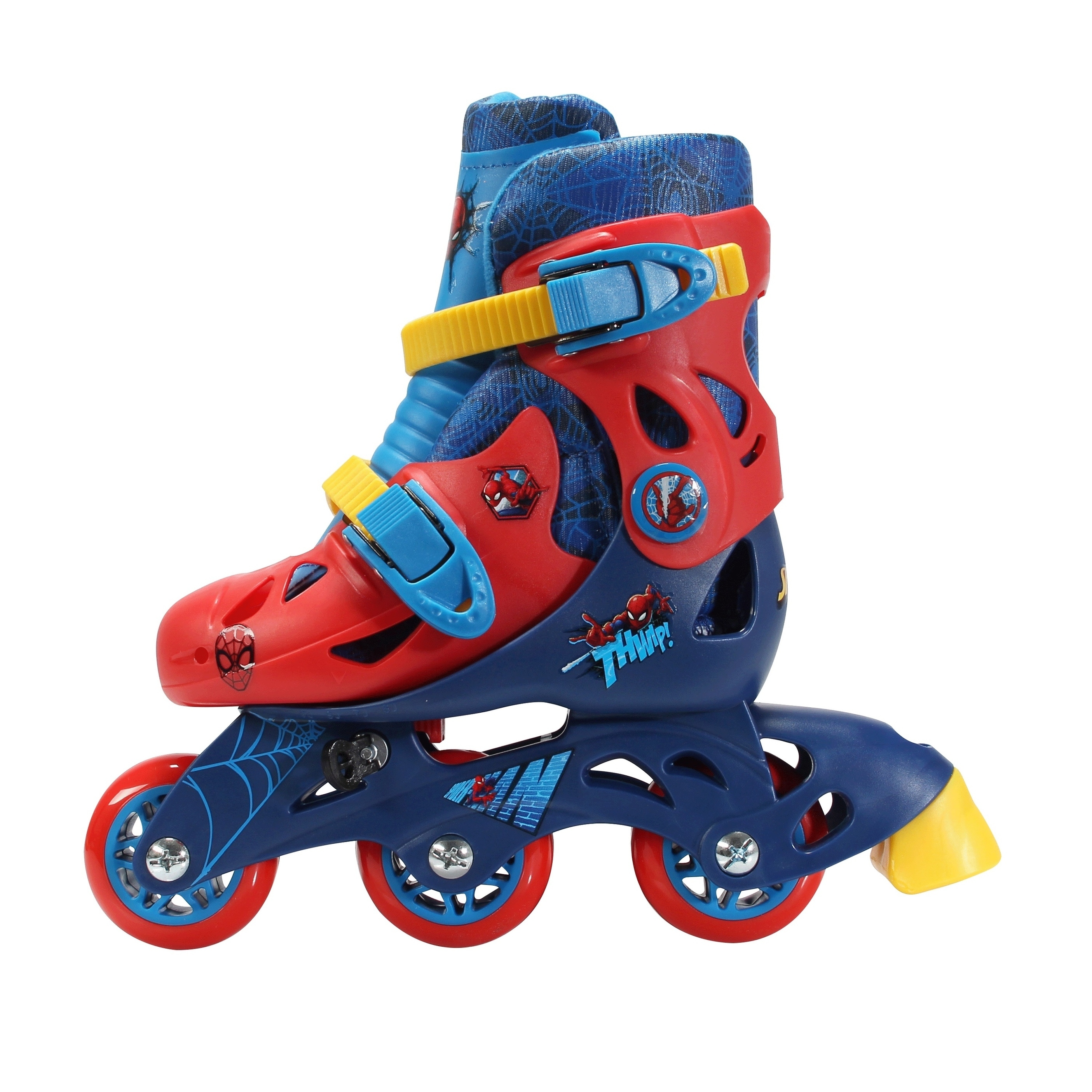 โรลเลอร์เบลด Spider-Man Convertible 2-in-1 Kids Roller Skates, Junior Size 15 -19 cm