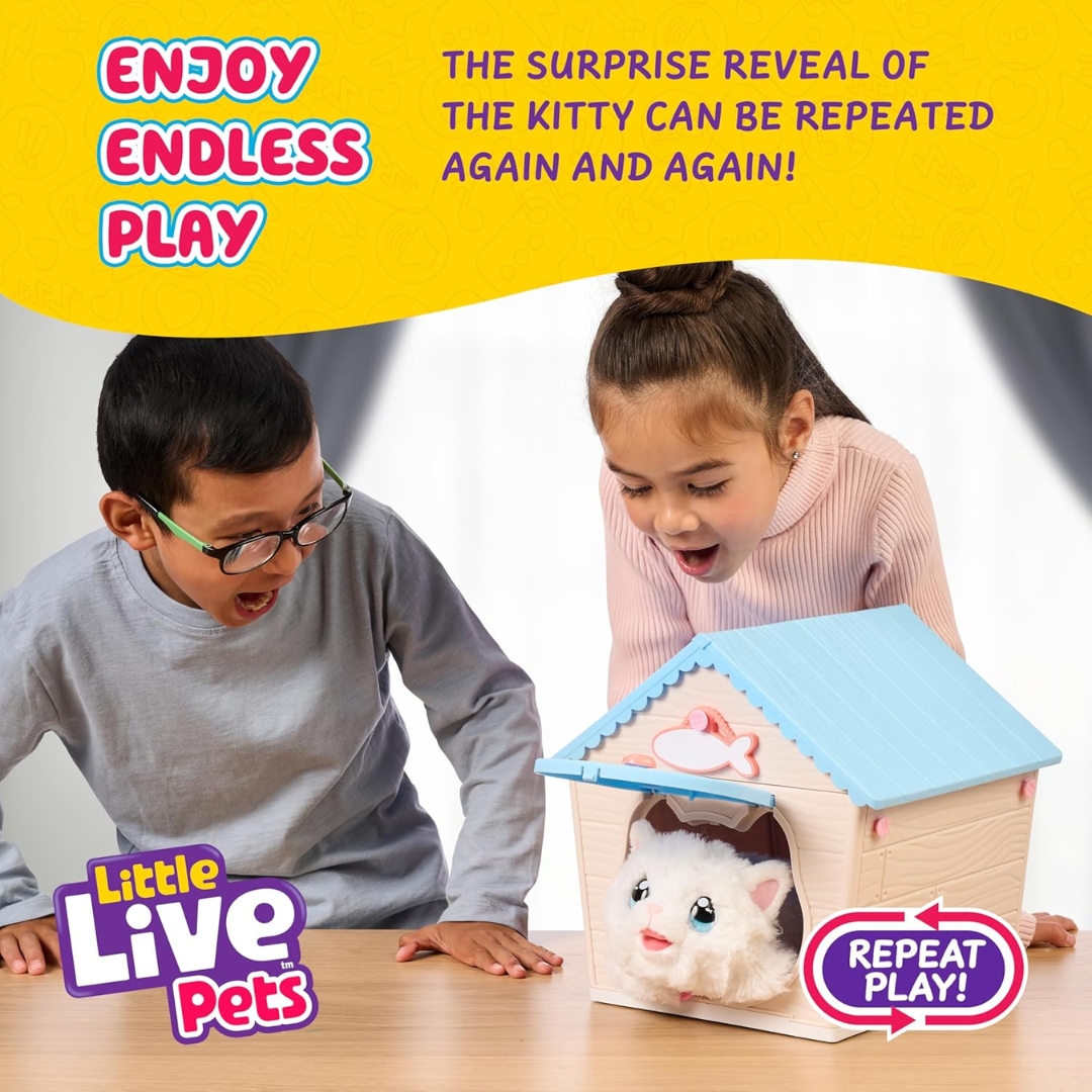 นำเข้า 🇺🇸😻🙋♀️ Little Live Pets Interactive Cat Hutch ชุดบ้านพร้อมตุ๊กตาแมวที่โต้ตอบได้เหมือนจริง! น้องเหมียวตัวนี้มี เสียงและปฏิกิริยามากกว่า 25 แบบ 🎶