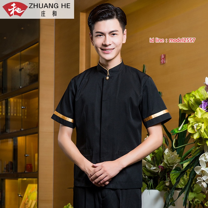 L6108001 ชุดพนักงานต้อนรับประตูโรงแรม ชุดเครื่องแบบพนักงาน ชุดพนักงานต้อนรับโรงแรม ชุดพนักงานต้อนรับ ชุดพนักงานโรงแรมชาย แดง ดำ M L XL XXL 3XL L6108001 ชุด