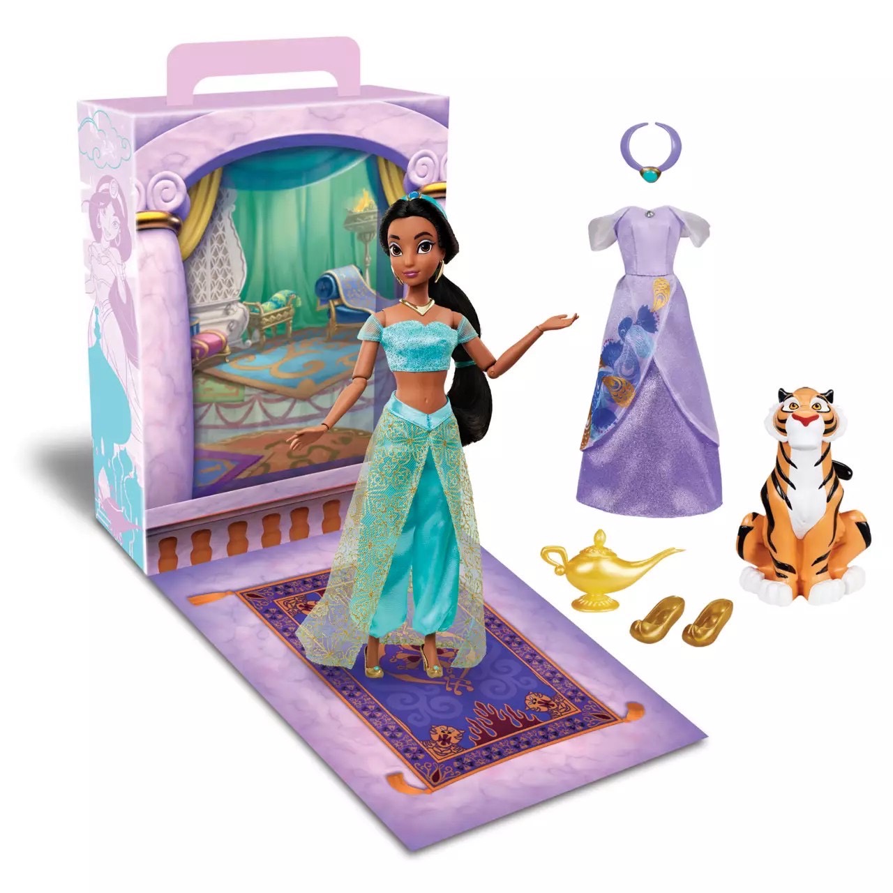 นำเข้า 🇺🇸 เซ็ทตุ๊กตาแอเรียลและกิจกรรมระบายสีJasmine Disney Story Doll Aladdin 11'' ราคา 1,590 บาท