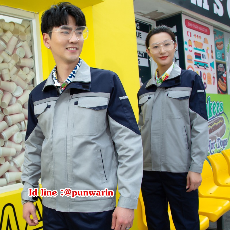 เสื้อช่าง,เสื้อช้อป,เสื้อวิศวกร,เสื้อช่างยนตร์,เสื้อช่างไฟฟ้า,เสื้อช่างกลโรงงาน แดง น้ำเงิน เหลือง เทา กรมท่า S-4XL M6108001 เสื้อตัวเดียว