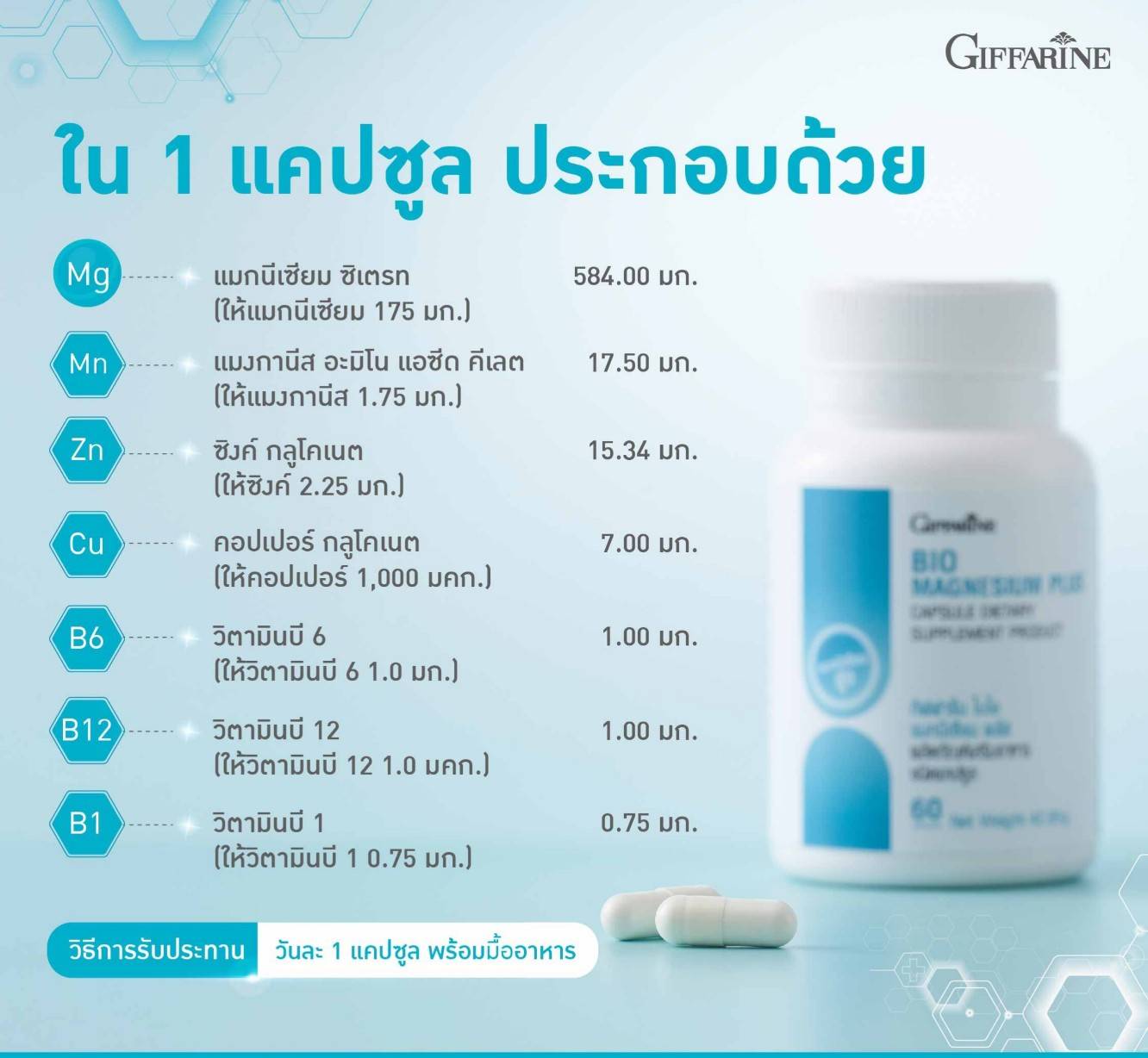 กิฟฟารีน เอช เอ็ม บี พลัส วิตามินดี 3