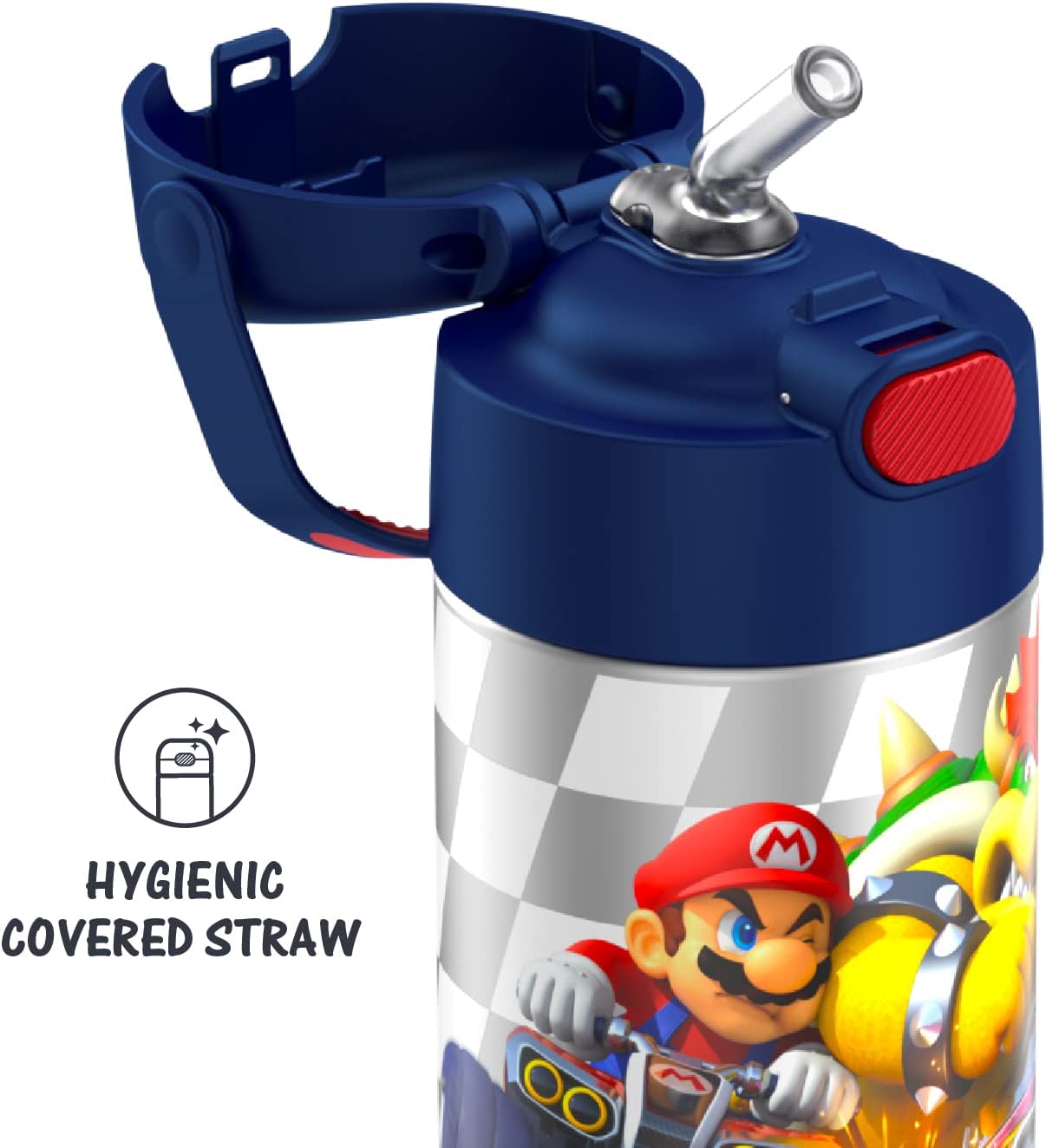 THERMOS FUNTAINER 12 Ounce Stainless Steel Vacuum Insulated Kids Straw Bottle, Super Mario Brothers ราคา 990 - บาท