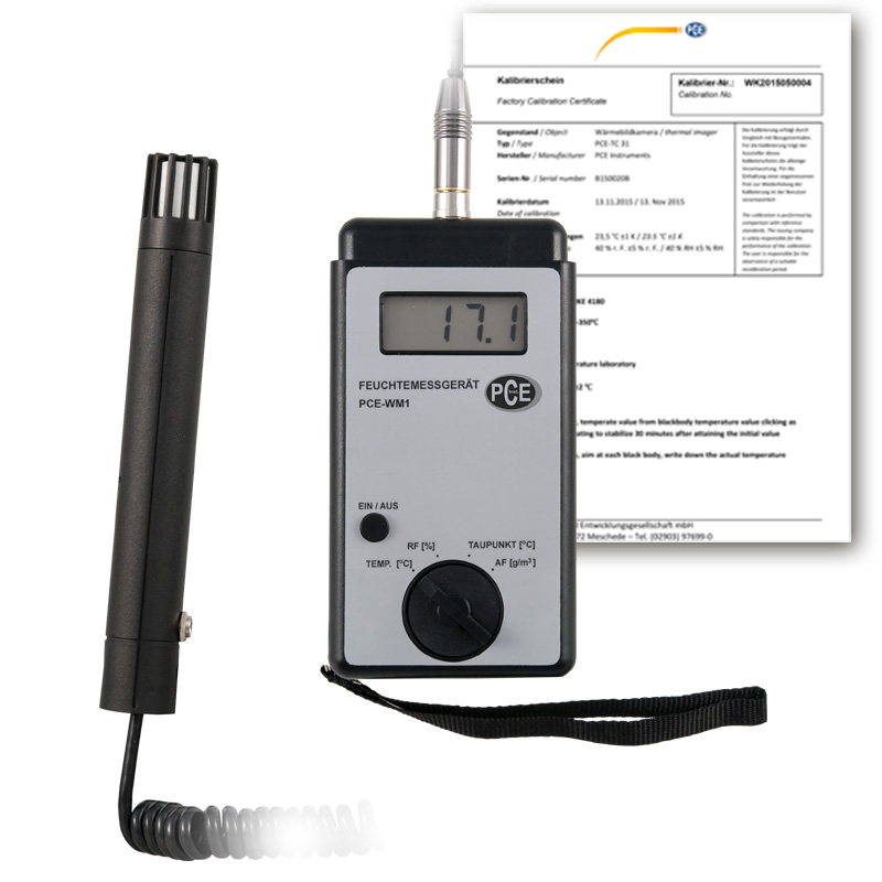 PCE รุ่นWM1-ICA incl. ISO Calibration Certificate Multi-function เครื่องวัดความชื้นในอากาศAir Humidity Meter