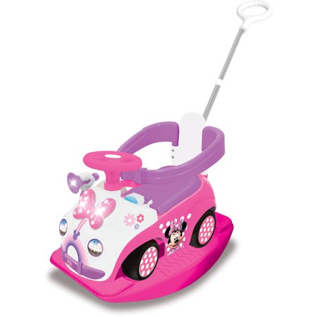 รถขาไถ โยกเยก ผลักเดิน รถเข็น มินนี่เม้าส์ 4 in 1 สุดคุ้ม กับ Kiddieland Disney Minnie Mouse 4-in-1 Activity Ride-On ราคา 3,490 เอกชน 200 บาทคะ
