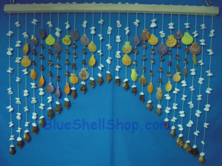 ม่านโค้งสั้นลายหัวใจคู่เชลล์สี