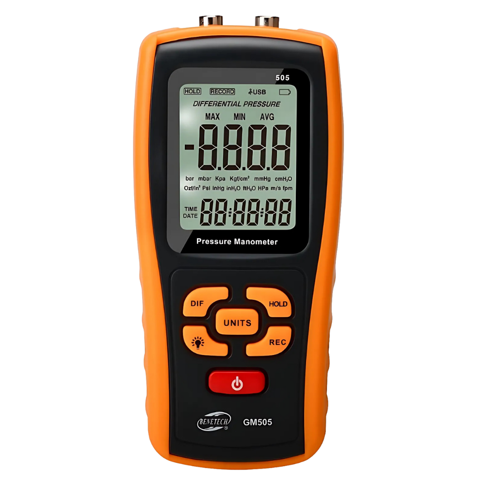 Benetech รหัส GM505 เครื่องวัดความดันลม,Pressure manometer,measurement range:±2490pa