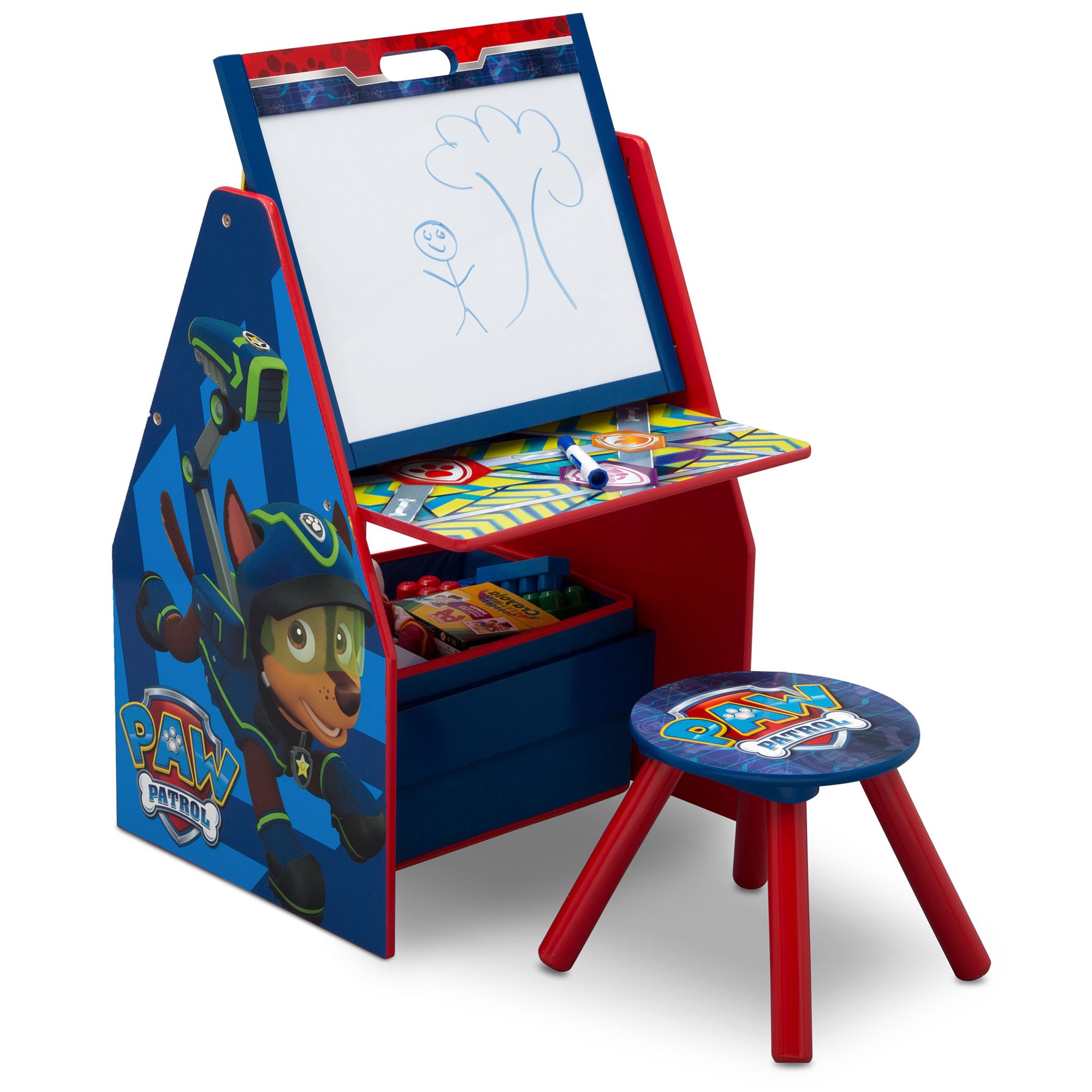 โต๊ะทำการบ้าน ชั้นวาง 3 in 1 ลาย พาวแพทโทรล Nick Jr. PAW Patrol Deluxe Kids Art Table, Easel, Desk, Stool & Toy Organizer by Delta Children ราคา 3,590 บาท