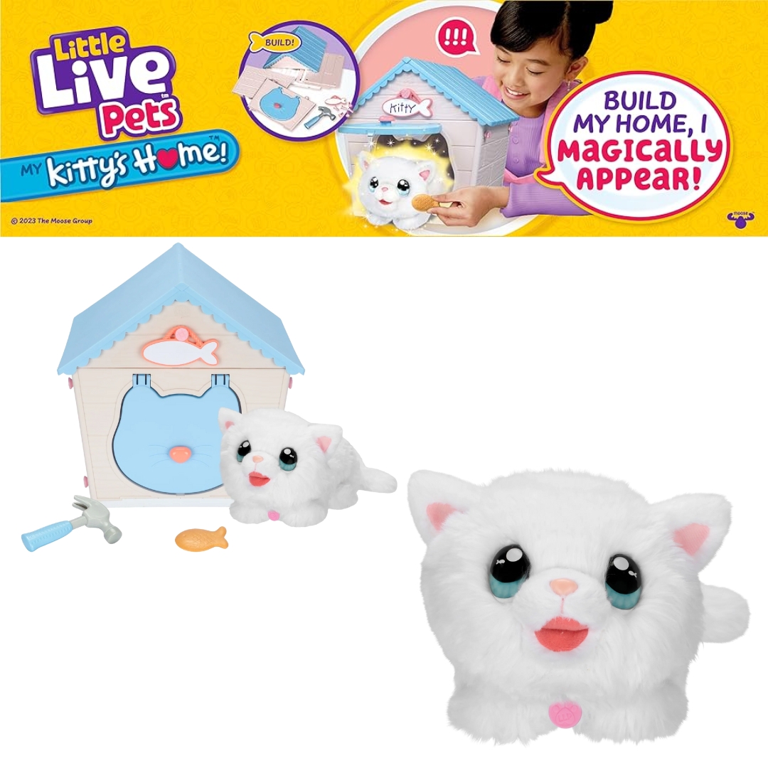 นำเข้า 🇺🇸😻🙋♀️ Little Live Pets Interactive Cat Hutch ชุดบ้านพร้อมตุ๊กตาแมวที่โต้ตอบได้เหมือนจริง! น้องเหมียวตัวนี้มี เสียงและปฏิกิริยามากกว่า 25 แบบ 🎶